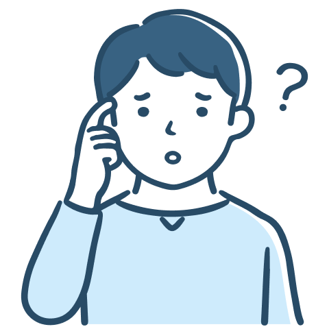 困っている男性のイラスト