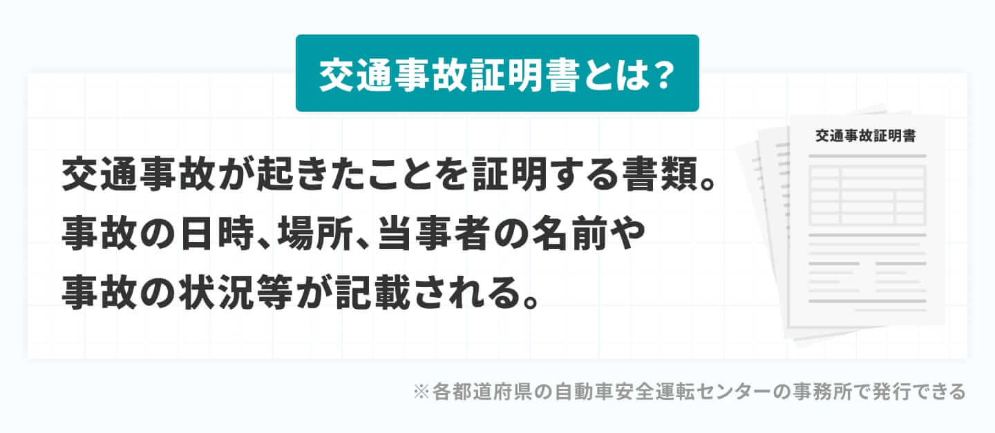 交通事故証明書とは:交通事故が起きた事を証明する書類