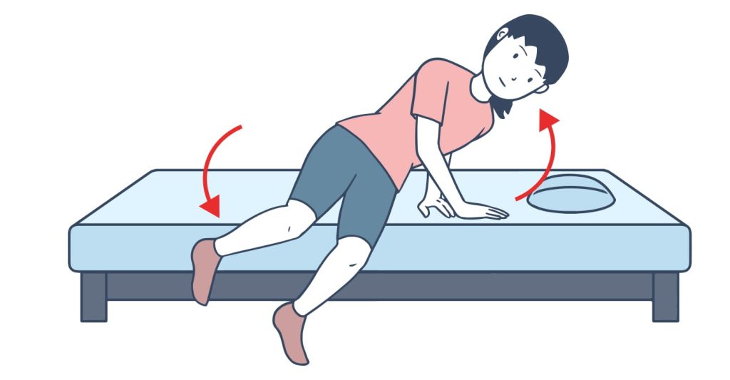 腰椎捻挫の時に腰の負担をかけずに起き上がる方法